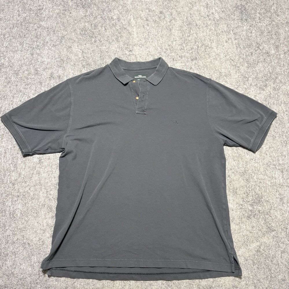 Rodd & Gunn The Gunn Polo Shirt Mens 2XL Charcoal Gray Pique Stretch Logo Dog